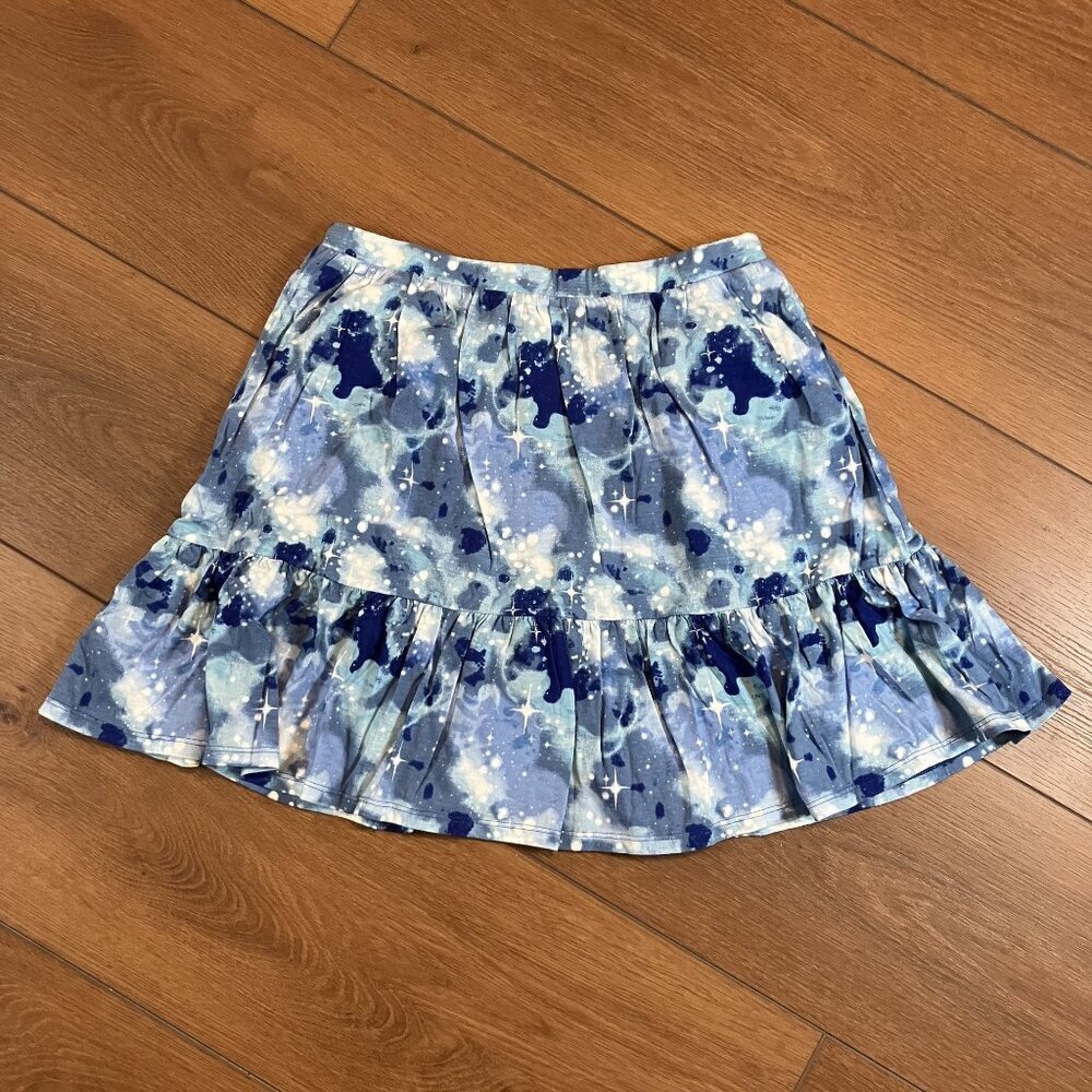 Lands' End NWT Blue/White Galaxy Print Girls Tiered Skort Size XL